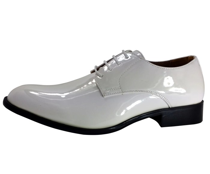 Mens white patent leather dress shoes