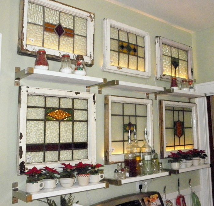 How to decorate with old stained glass windows