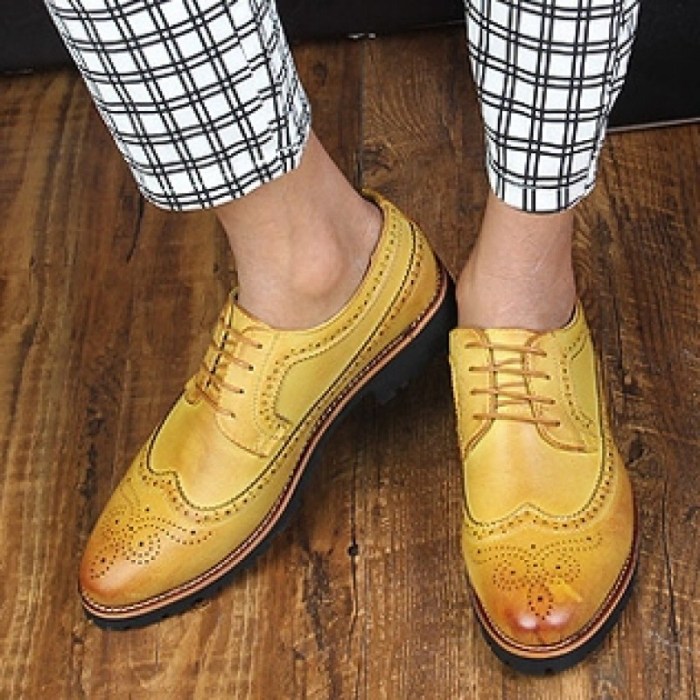 Yellow dress shoes mens