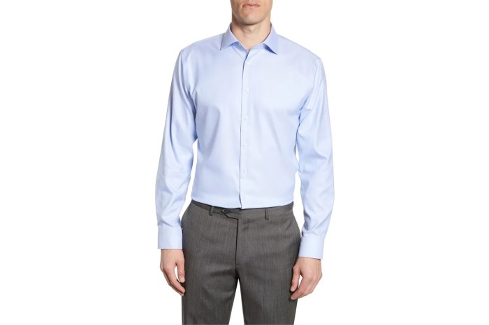 Mens bright blue dress shirt